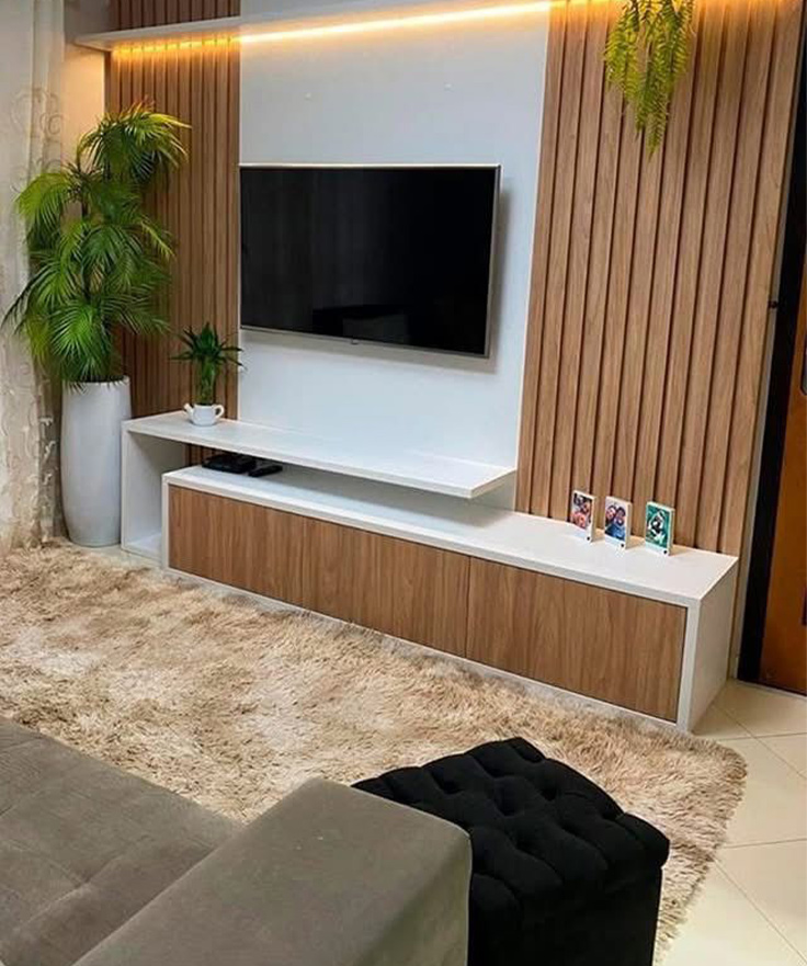 White Wood TV Unit