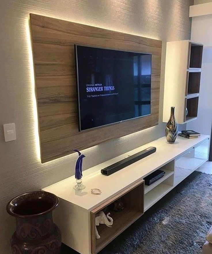 Wooden TV Unit with Lighting